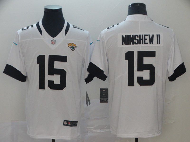 Men Jacksonville Jaguars 15 Minshew ii White Nike Vapor Untouchable Limited NFL Jersey